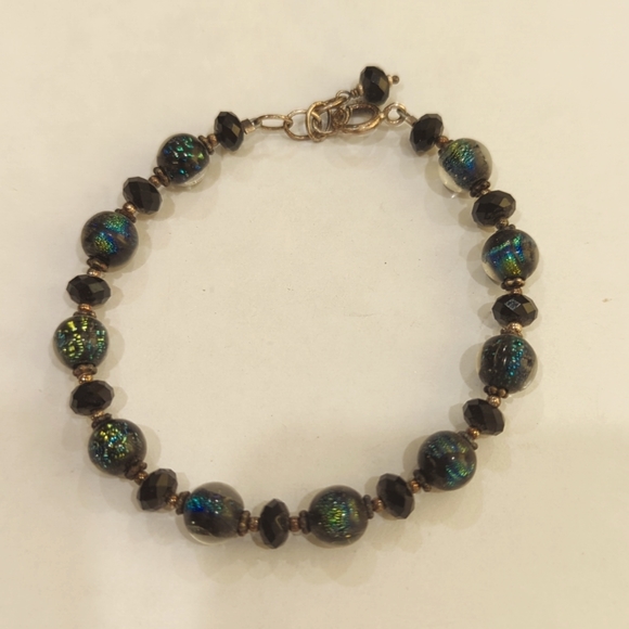 Glitter glass bead bracelet - Picture 1 of 4